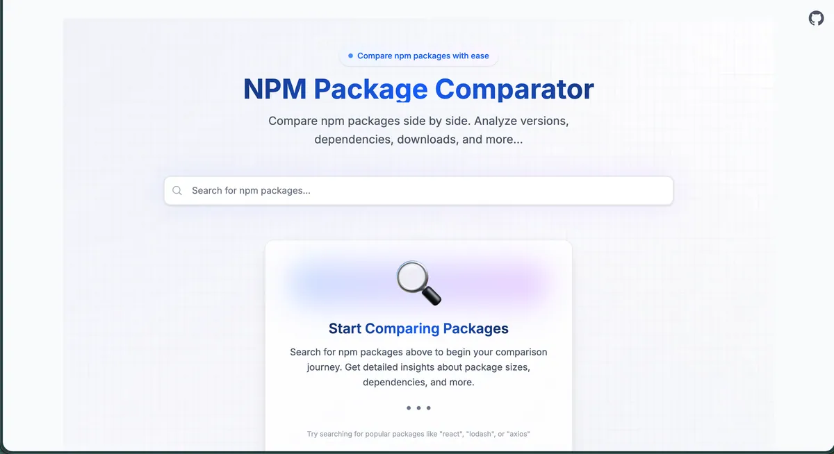 npm-compare screenshot